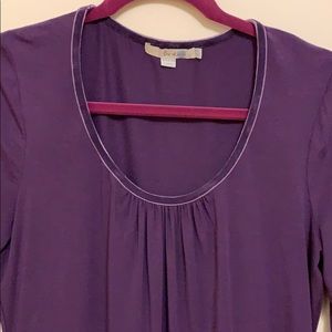 Boden velvet trim 3/4 sleeve tee